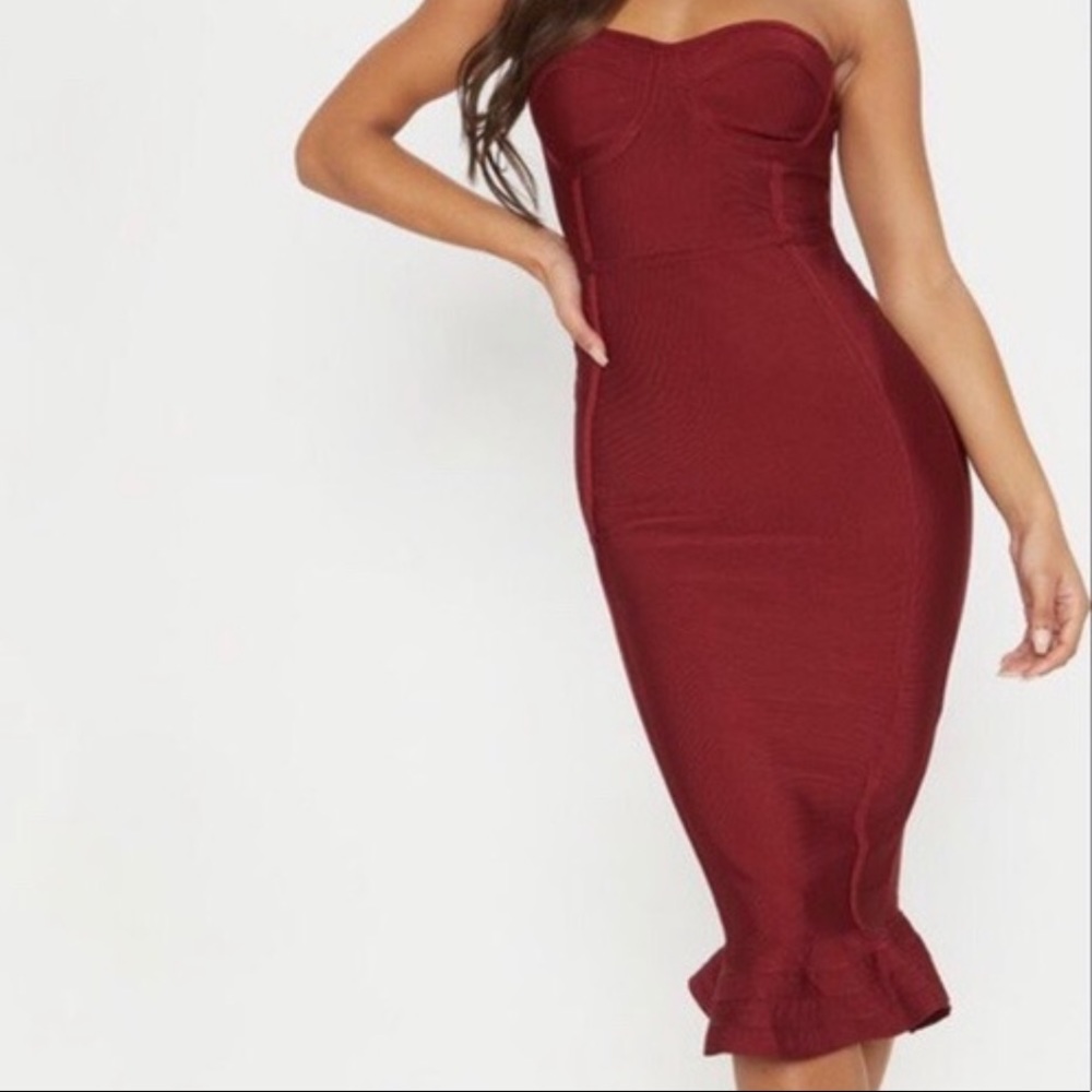 Pretty Little Thing Red Mermaid Dress